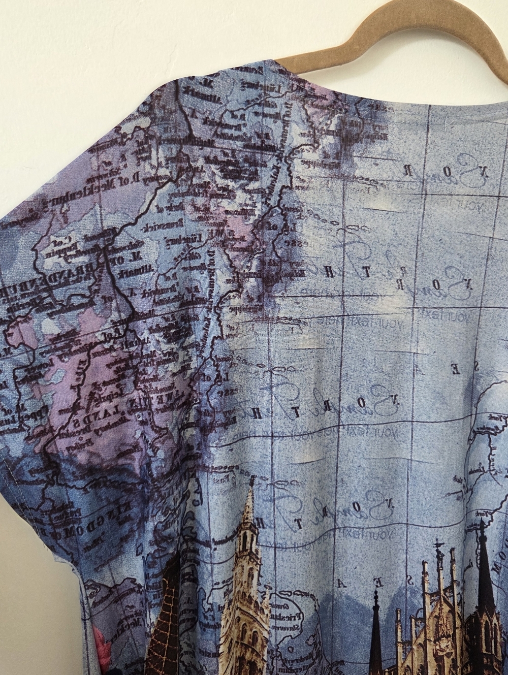 Blossom By P French Theme Tunic Top Travel France Atlas Artsy England Abstract L - Picture 6 of 12